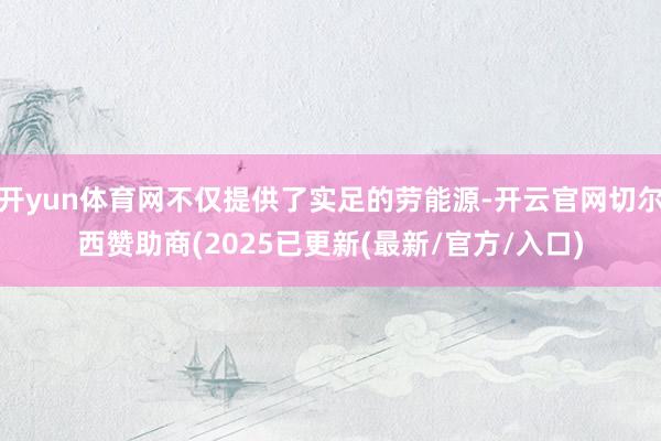 开yun体育网不仅提供了实足的劳能源-开云官网切尔西赞助商(2025已更新(最新/官方/入口)